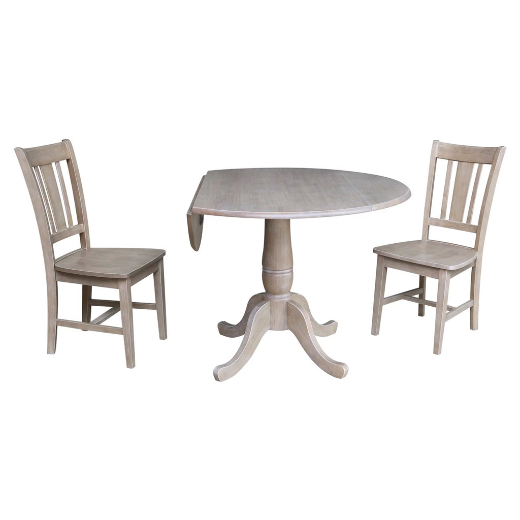 42" Round Dual Drop Leaf Pedestal Table W3416