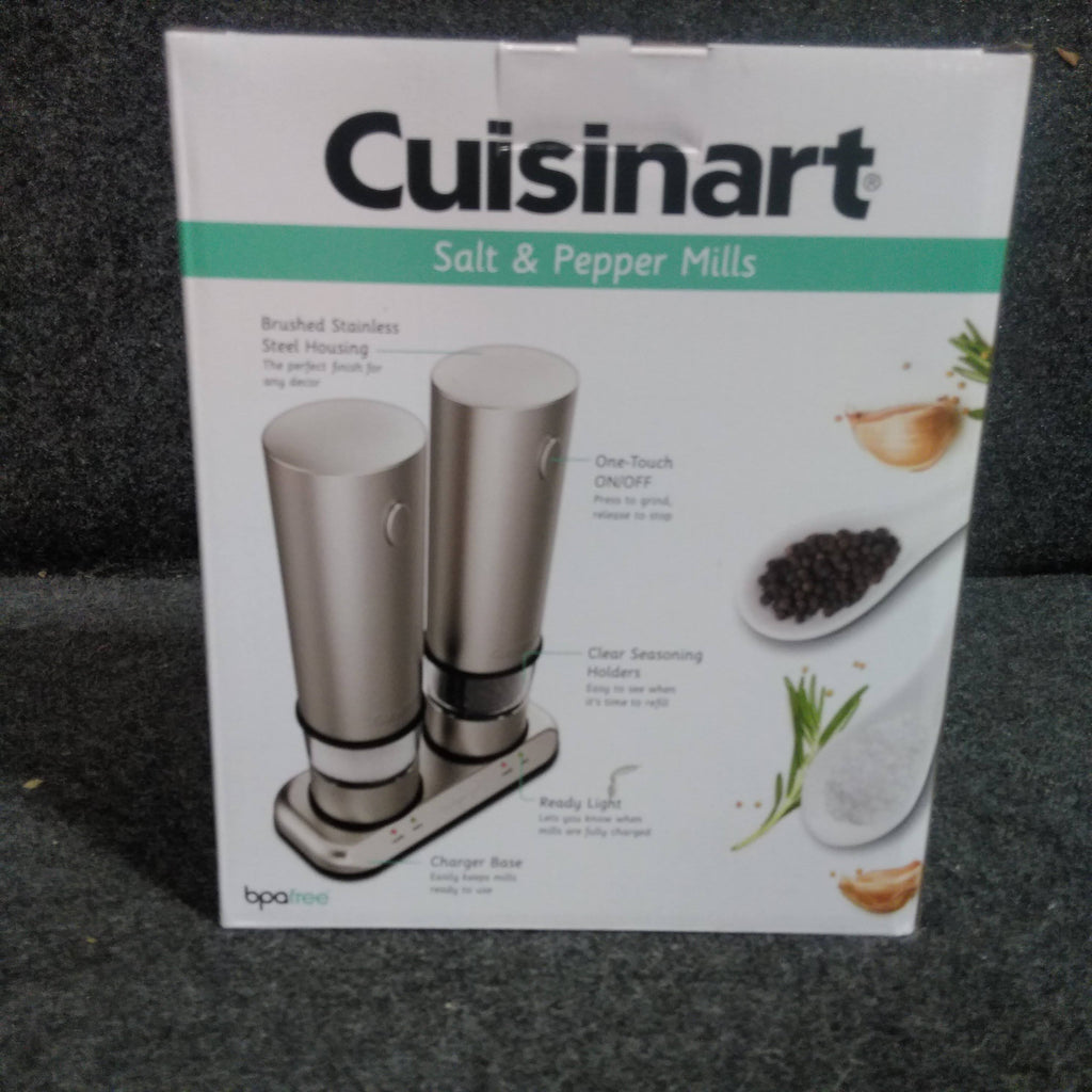 Brushed Stainless Steel Electric Salt and Pepper Mill Set C36644