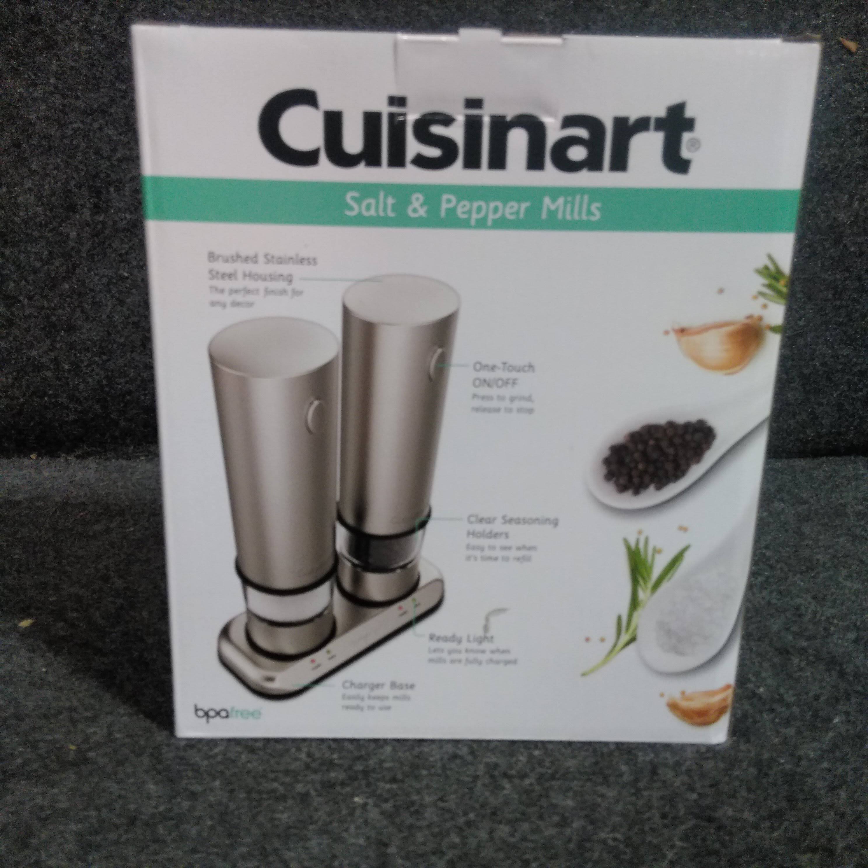 Brushed Stainless Steel Electric Salt and Pepper Mill Set C36644