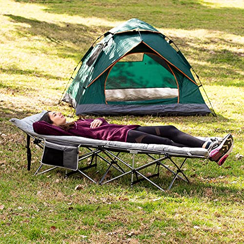 2 Pack Heavy Duty Folding Camping Cot with Mattress S2206