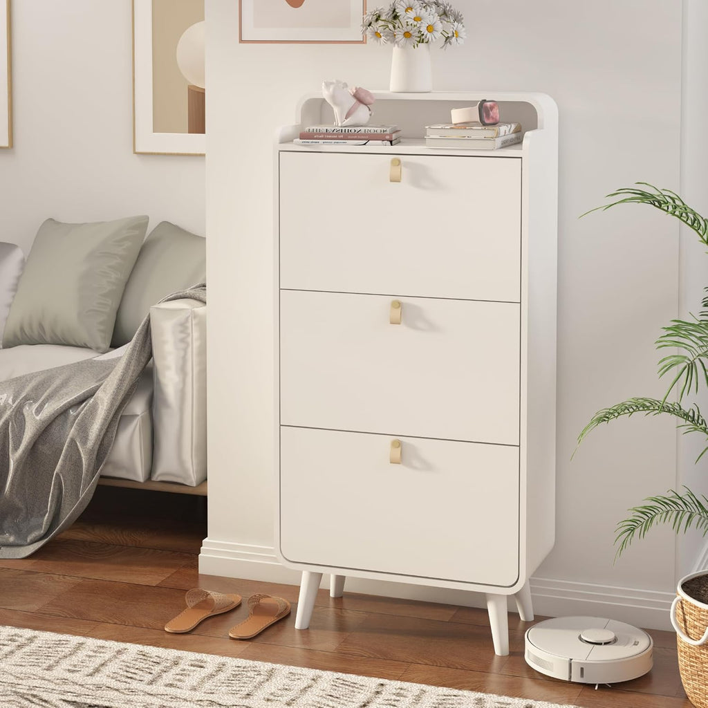 White 3 Drawer Shoe Cabinet S674033