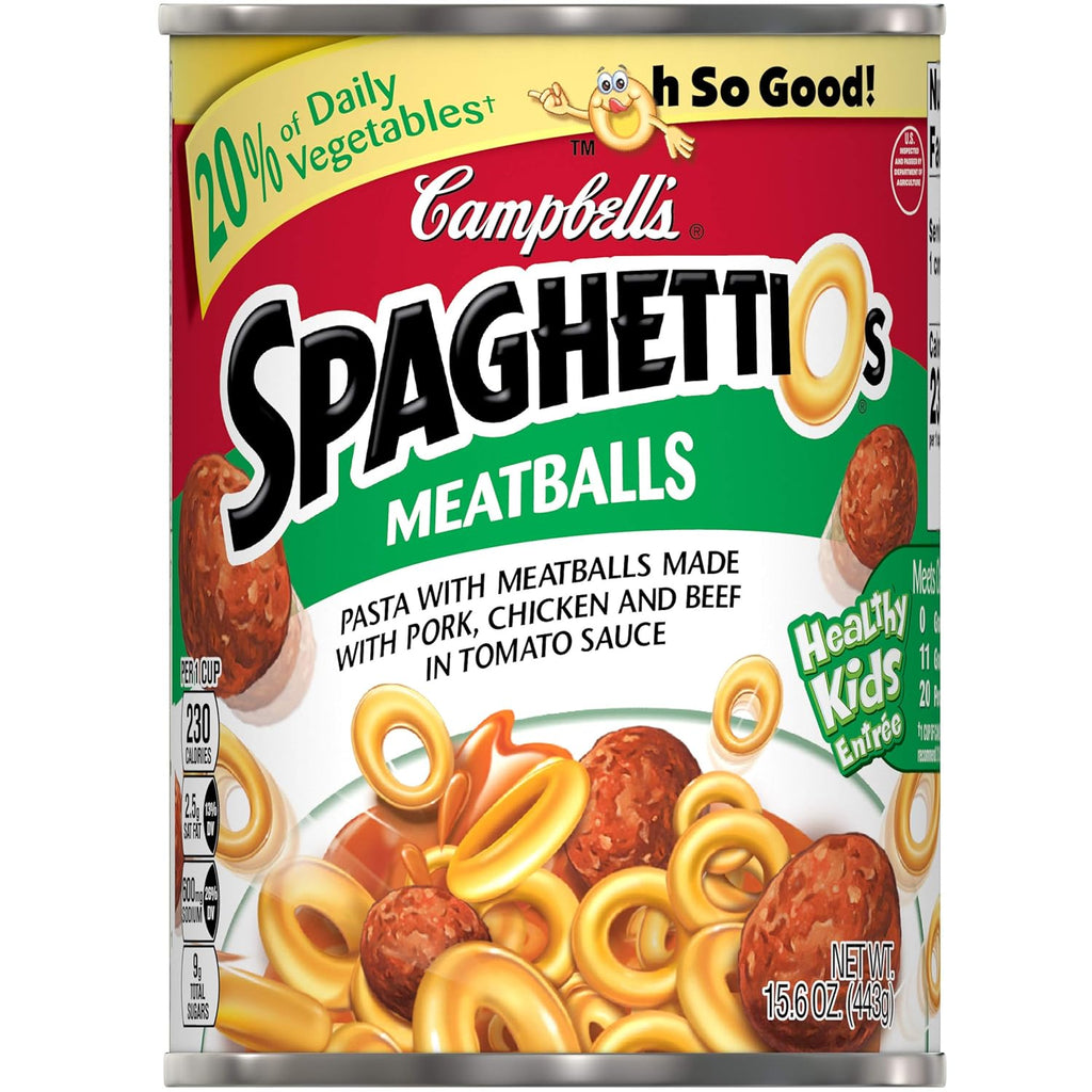 SpaghettiOs Pasta with Meatballs, 15.6 Ounce Can J18116