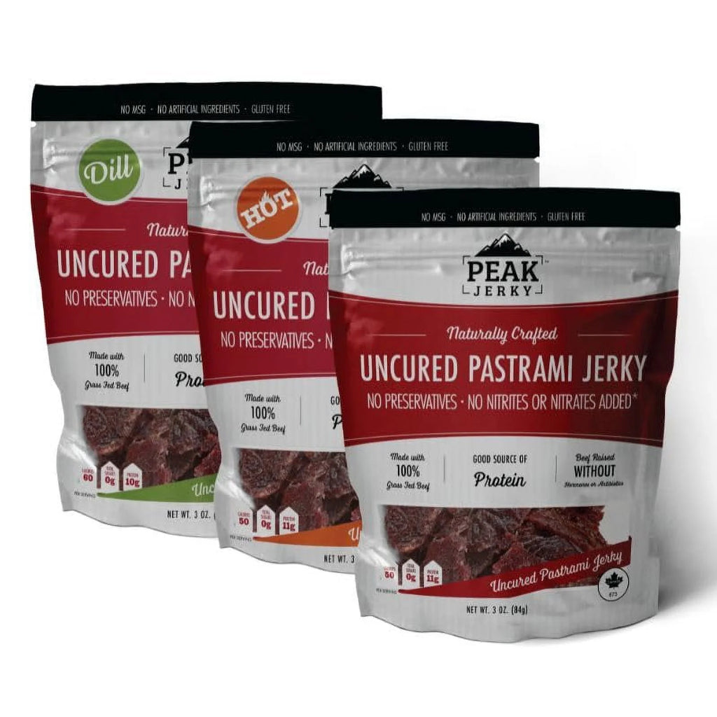3 Pack Original Dill Hot Grass Fed Beef Jerky T627579