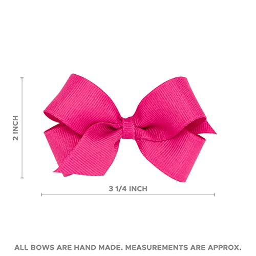 Classic Velvet Hair Bow on No-Slip Hair Clip, Satin Lining, Mini, Cardinal X30171