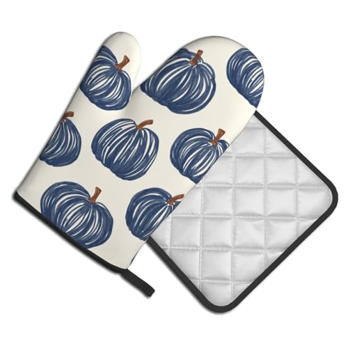 Winter Green Tree Snowflake Oven Mitts and Pot Holders Set Heat Resistant Non Slip Kitchen Gloves Hot Pads 2 Pack Set X517921