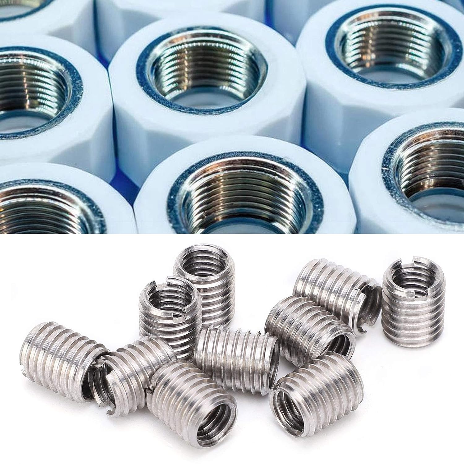 10Pcs Stainless Steel Hex Socket Drive Insert Nut for Wood Furniture (20 x15mm) G2190