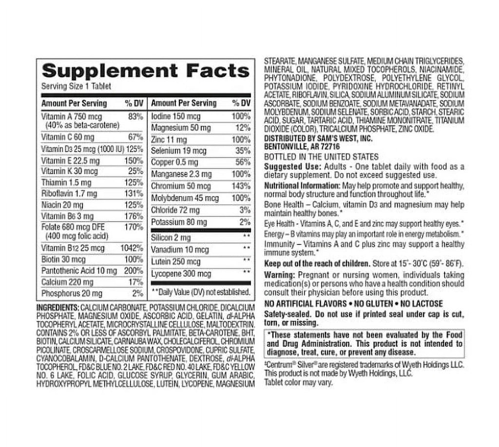 Adults 50+ Multivitamin (400 ct.) O75608