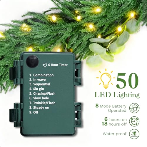 2 Pack 9FT Artificial Pre-lit Christmas Garland with Lights B565338