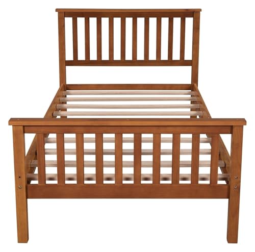 Twin Bed Frame Platform with Headboard and Footboard O503129