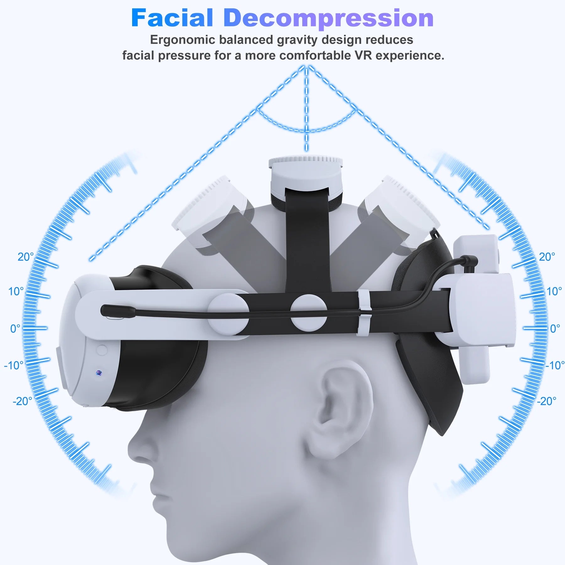 Head Strap with 7500mAh Rechargeable Battery for Oculus Quest 2 & 3 B10136