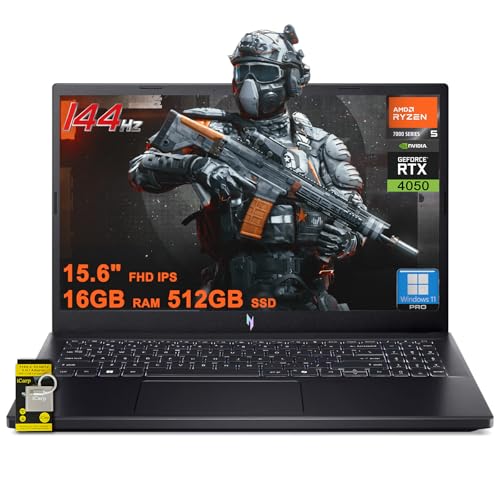 15.6" FHD IPS 144Hz Gaming Laptop AMD Ryzen 5 16GB RAM 512GB SSD GeForce RTX 4050 T1616