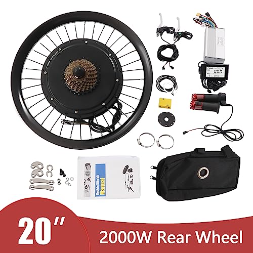 72V 2000W 560rpm Rear Wheel Electric Bike Conversion Kit with LCD Display for 20-inch Bicycles U274133