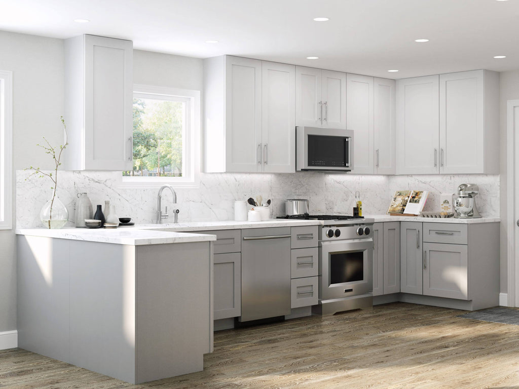 Vesper White Shaker Assembled Plywood 33 in. x 34.5 in. x 24 in. Sink Base Cabinet G291257