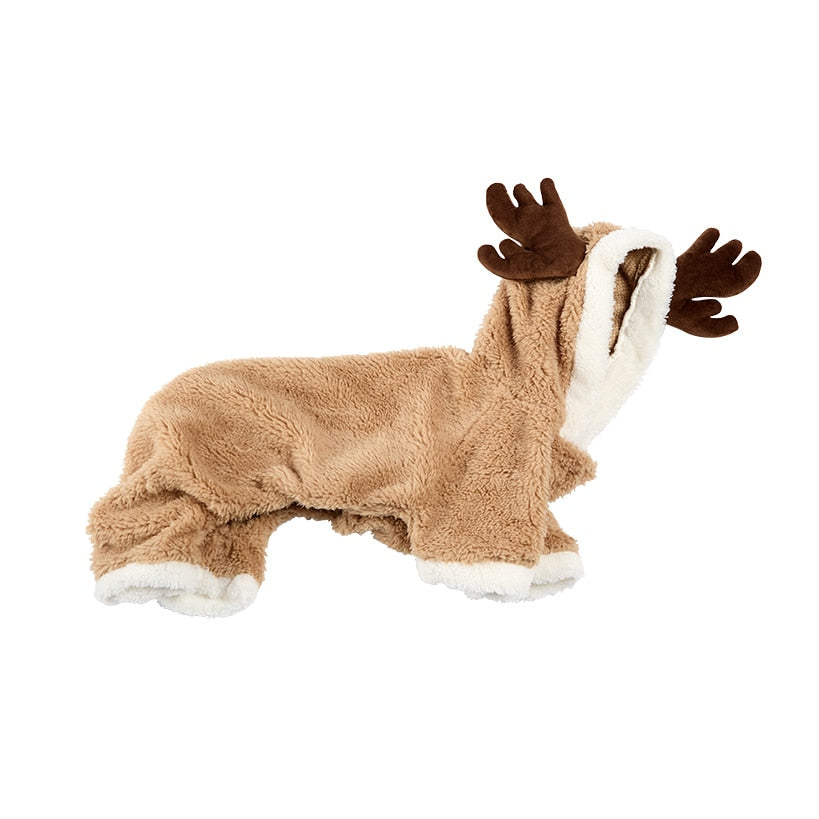 Pet Reindeer Plush Costume With Hood U803004