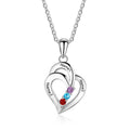 Personalized Double Heart Necklace Sterling Silver