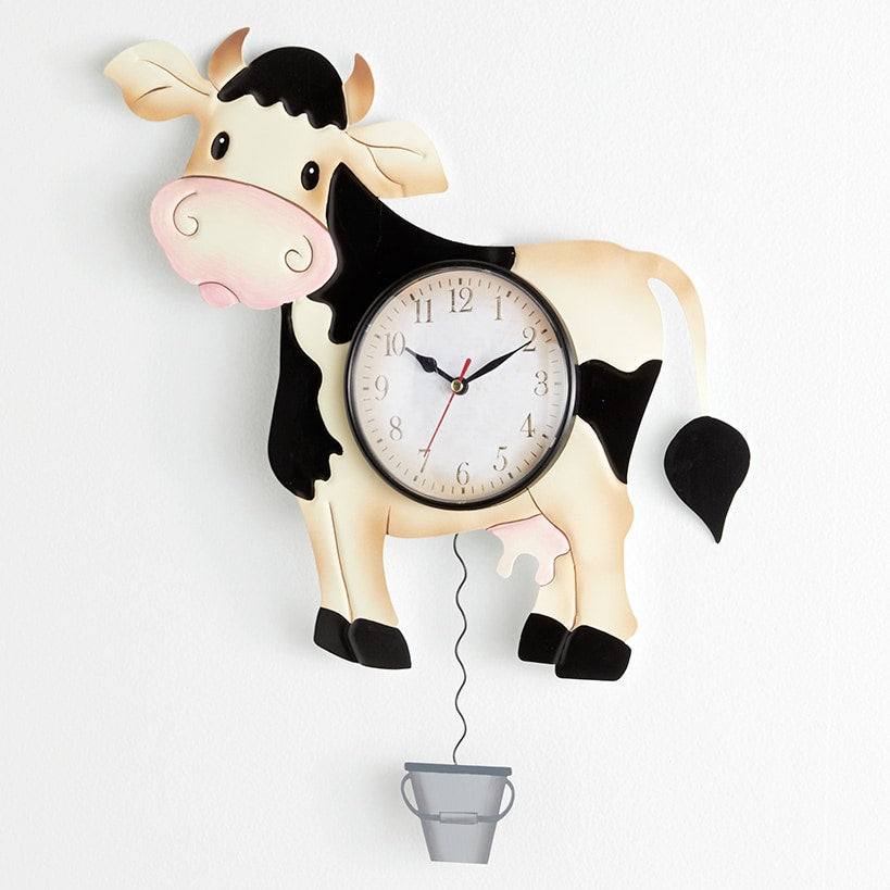 Farmhouse Barnyard Animal Pendulum Wall Clock