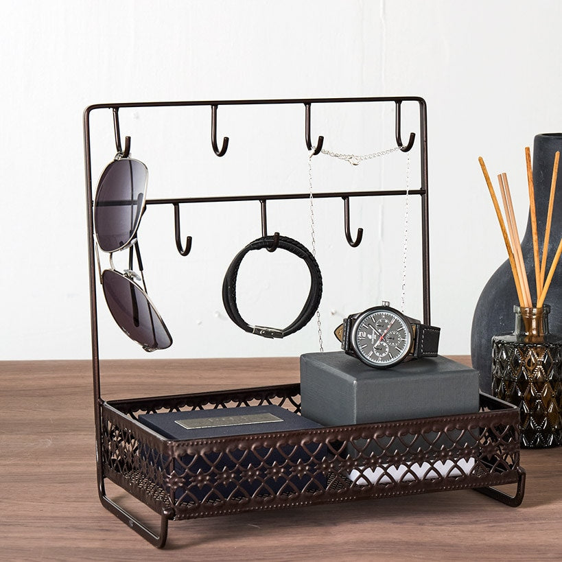Dresser Top Organizer with Hooks