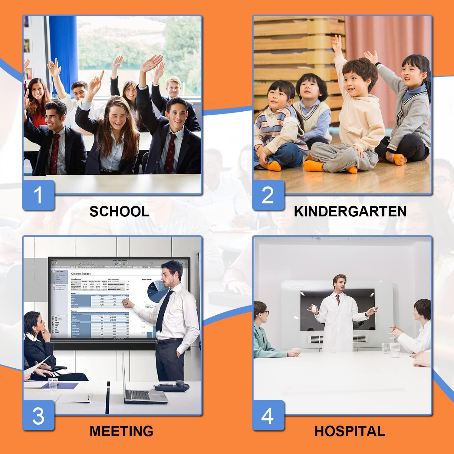 55 Inch 4K UHD Touch Screen Interactive Smart Whiteboard B2395