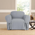 Khaki Heavyweight Cotton T-Cushion Chair Slipcover C549693