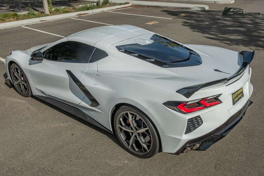 Painted Carbon Flash Metallic ABS Plastic Rear Trunk Lid Wing Spoiler Add-On Wickers Pair C6584