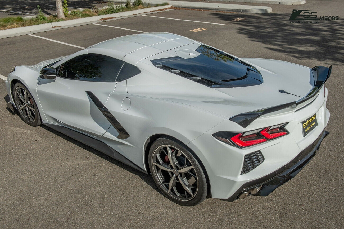 Painted Carbon Flash Metallic ABS Plastic Rear Trunk Lid Wing Spoiler Add-On Wickers Pair C6584