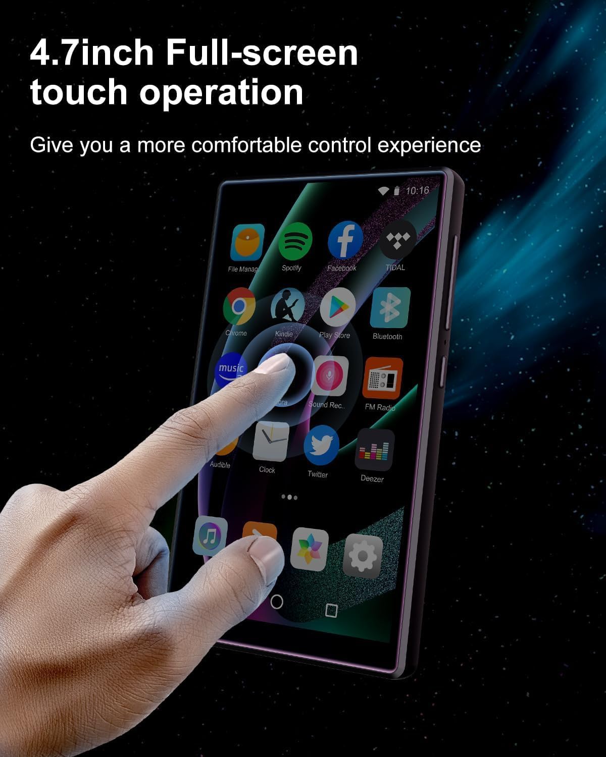 4.7" Touchscreen Android MP3 Player with Bluetooth and WiFi Y775306