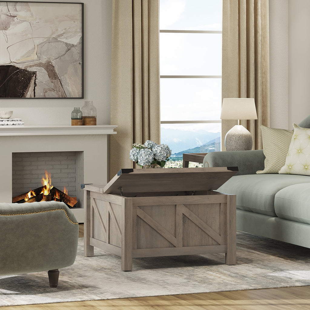 Grey Square Wood Lift-Top Coffee Table H1760