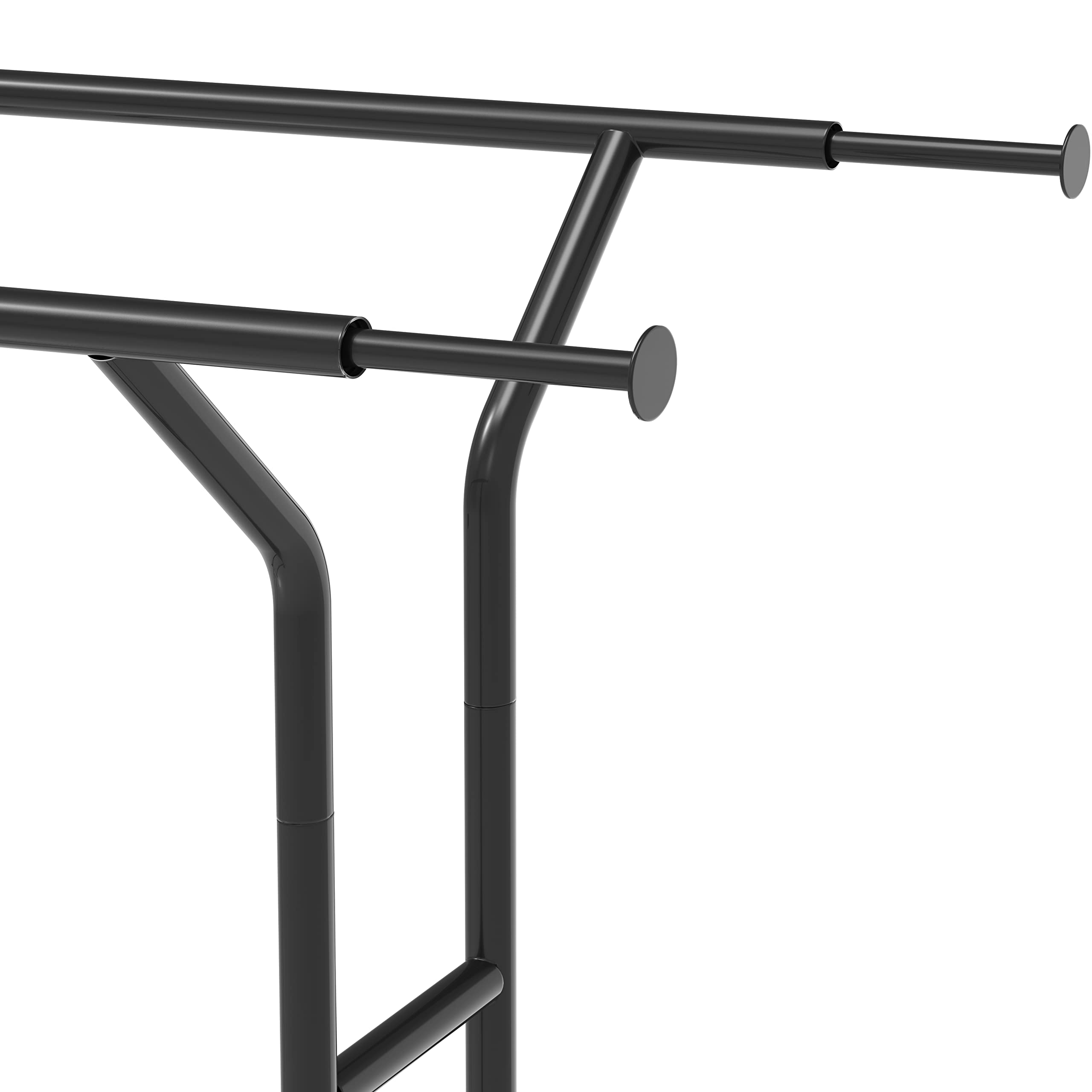 Black Double Rail Clothing Garment Rack O9303