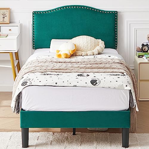 Pink Twin Upholstered Bed Frame Q974731