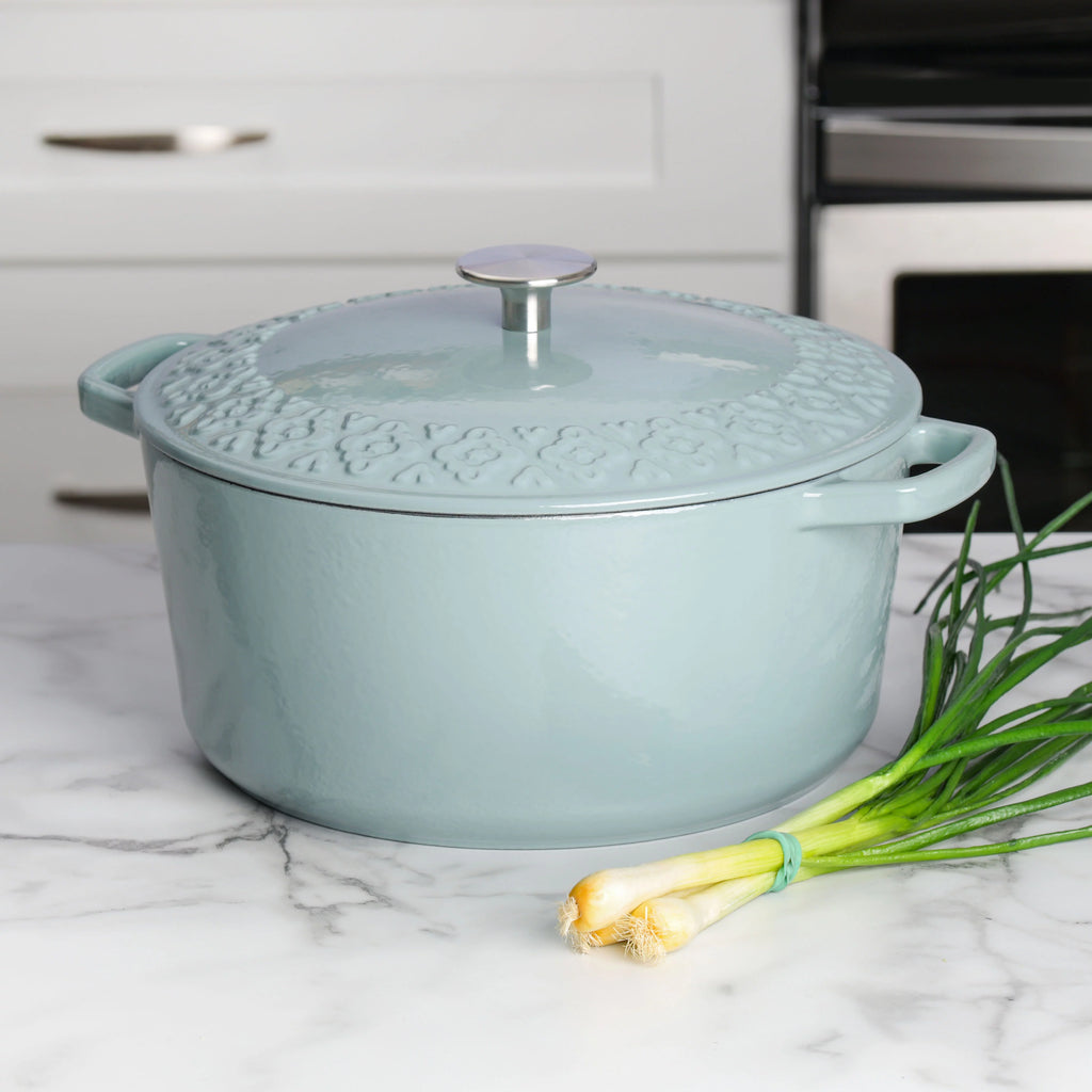 6-Quart Aqua Blue Cast Iron Dutch Oven J54930