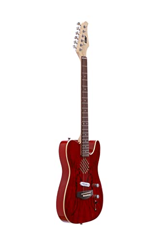 Trans Red Hollow Semi-Acoustic Electric Guitar Y505
