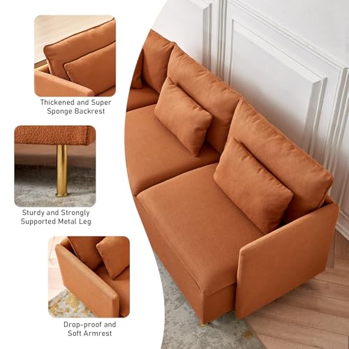 Beige L Shaped Sectional Sofa with 5 Waist Pillows B95015