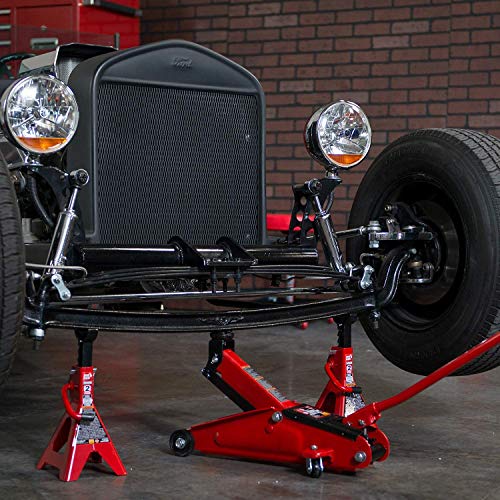 2 Ton Hydraulic Trolley Floor Jack with 2 Jack Stands V631