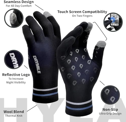 Waterproof Winter Wool Blend Touchscreen Gloves H862243