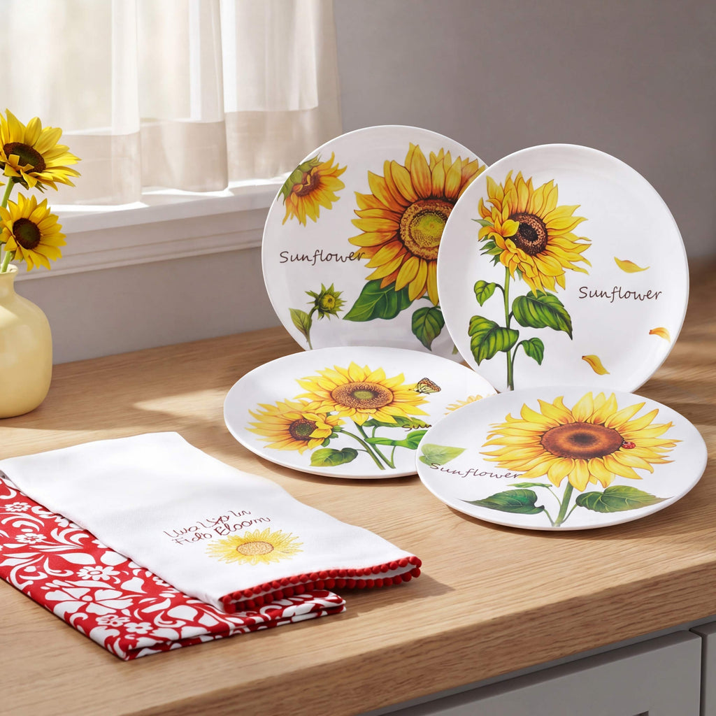Summer Dining Melamine Plates Set of 4