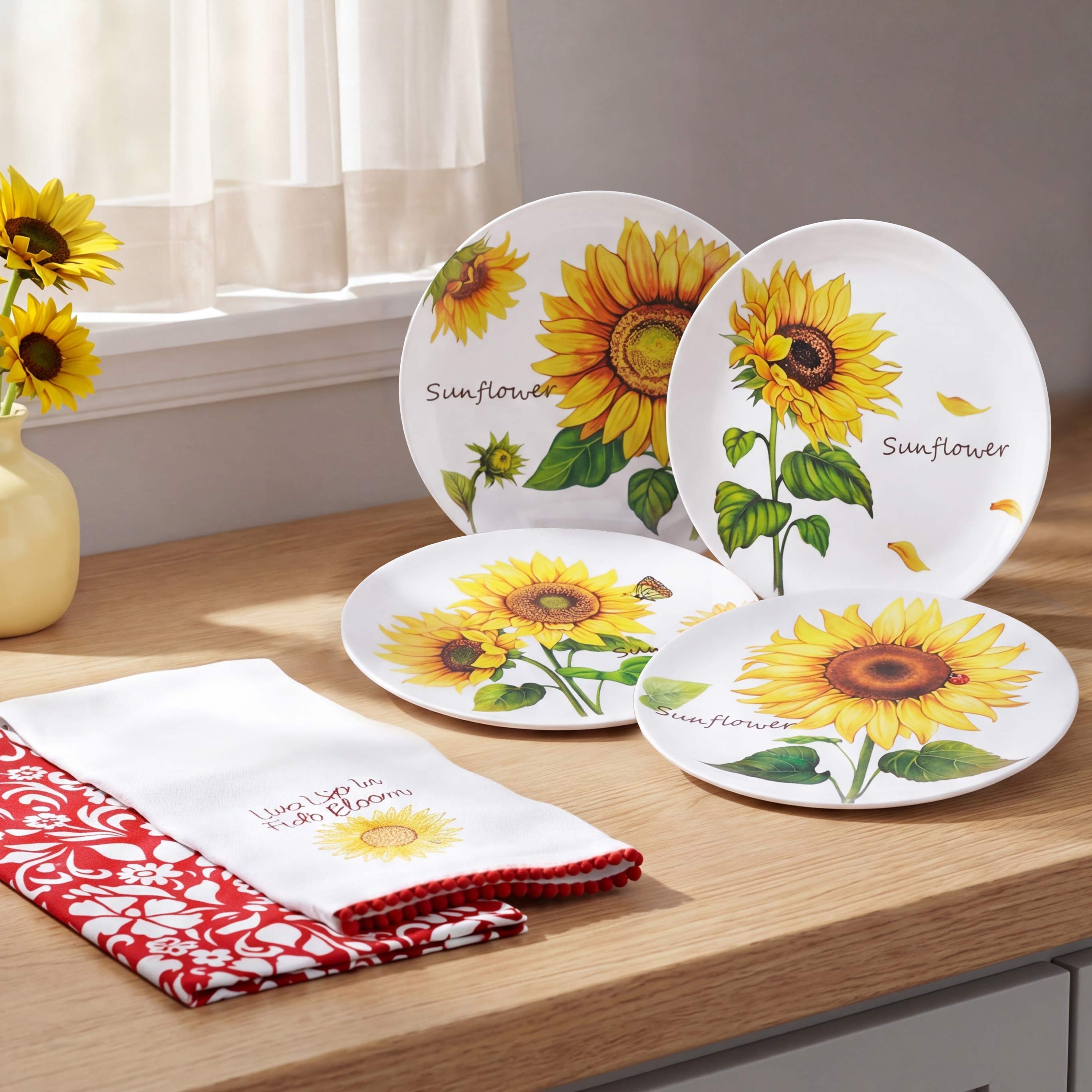 Summer Dining Melamine Plates Set of 4
