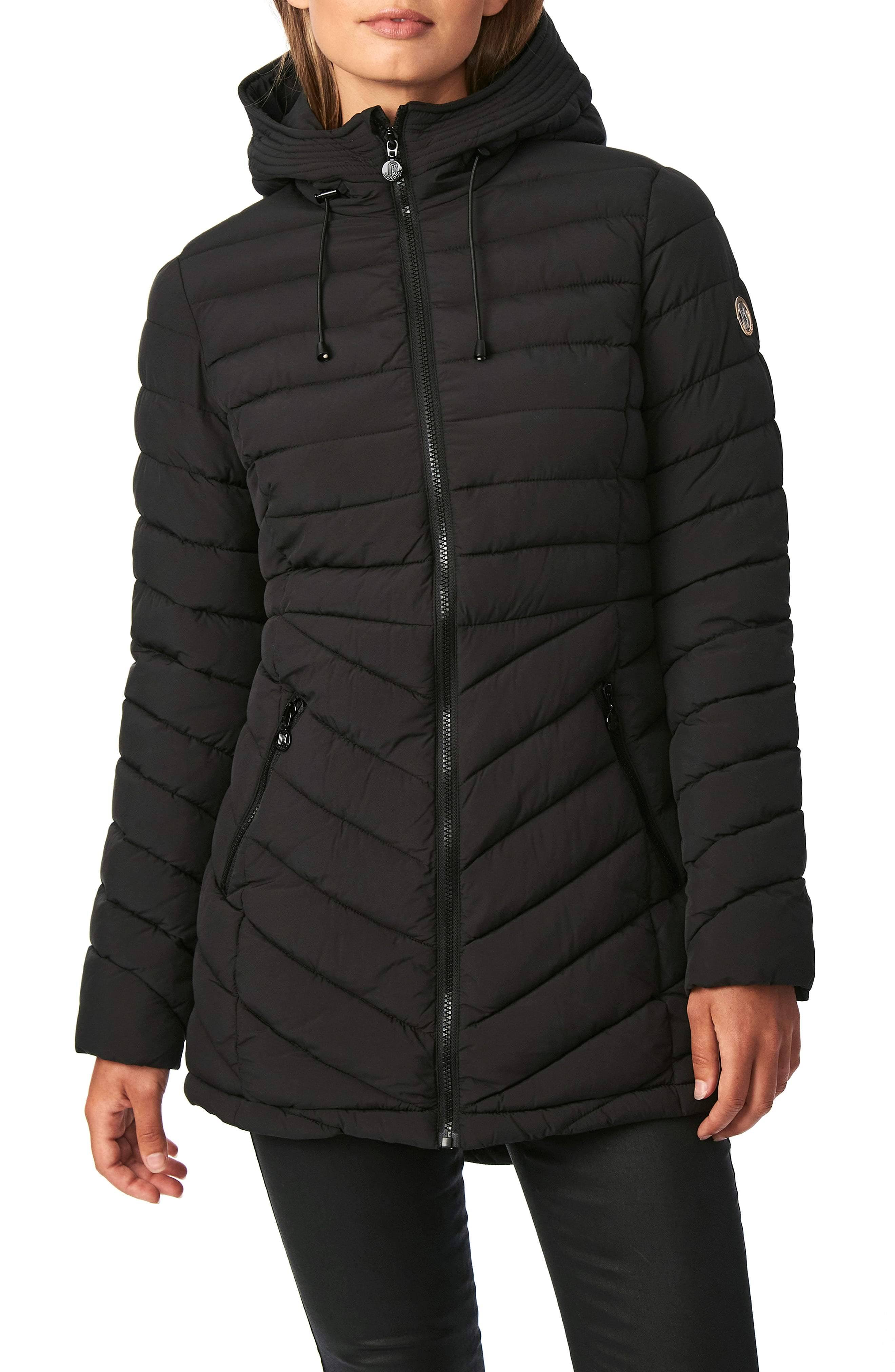 Black Quilted Micro Touch Coat O91288
