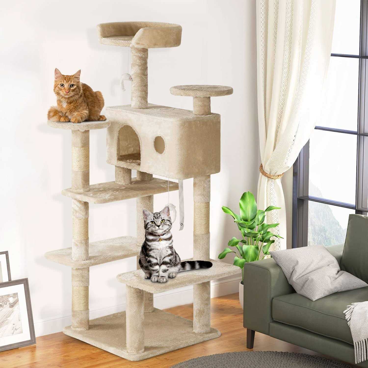 54in Cat Tree Tower with Cat Scratching Posts Stand House Cat Condo C4194