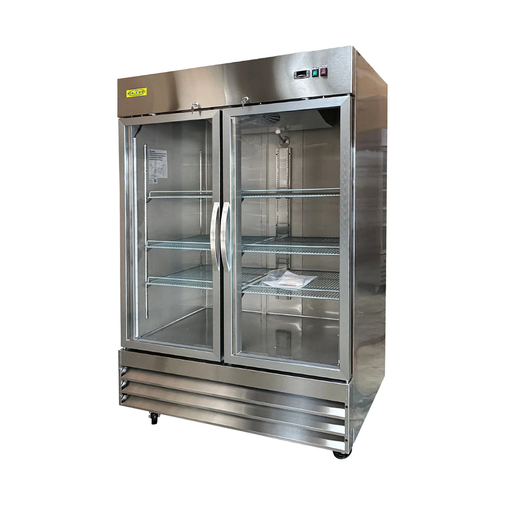 54 in. Two Glass Swing Door Stainless Steel Upright Reach-In Commercial Freezer 47 Cu. ft. Y740378