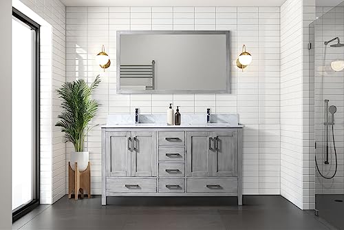 Dark Grey Double Bath Vanity with Carrara Marble Top S919