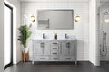 Dark Grey Double Bath Vanity with Carrara Marble Top S919