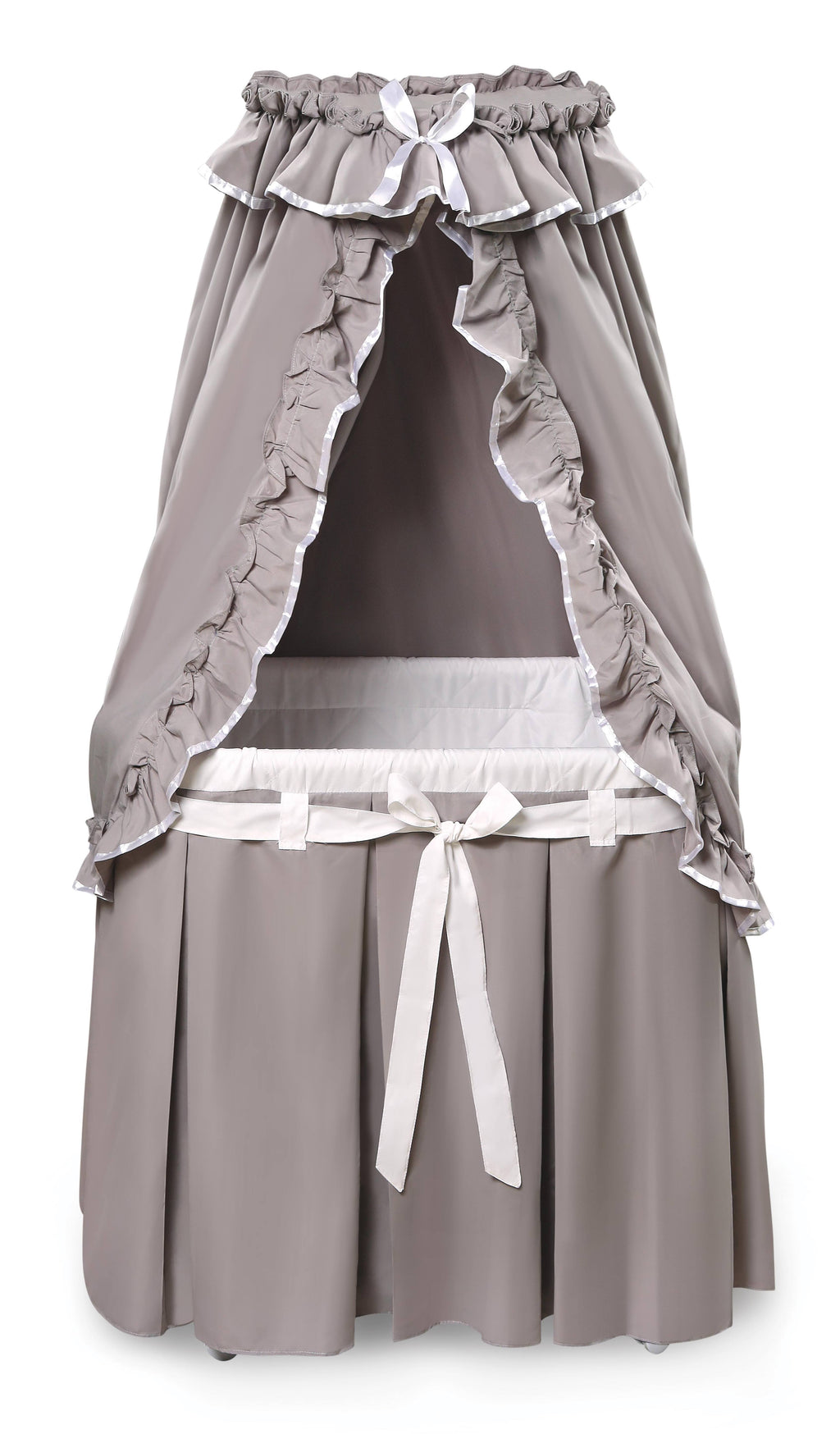 Gray/White Baby Bassinet with Canopy Bedding R63462