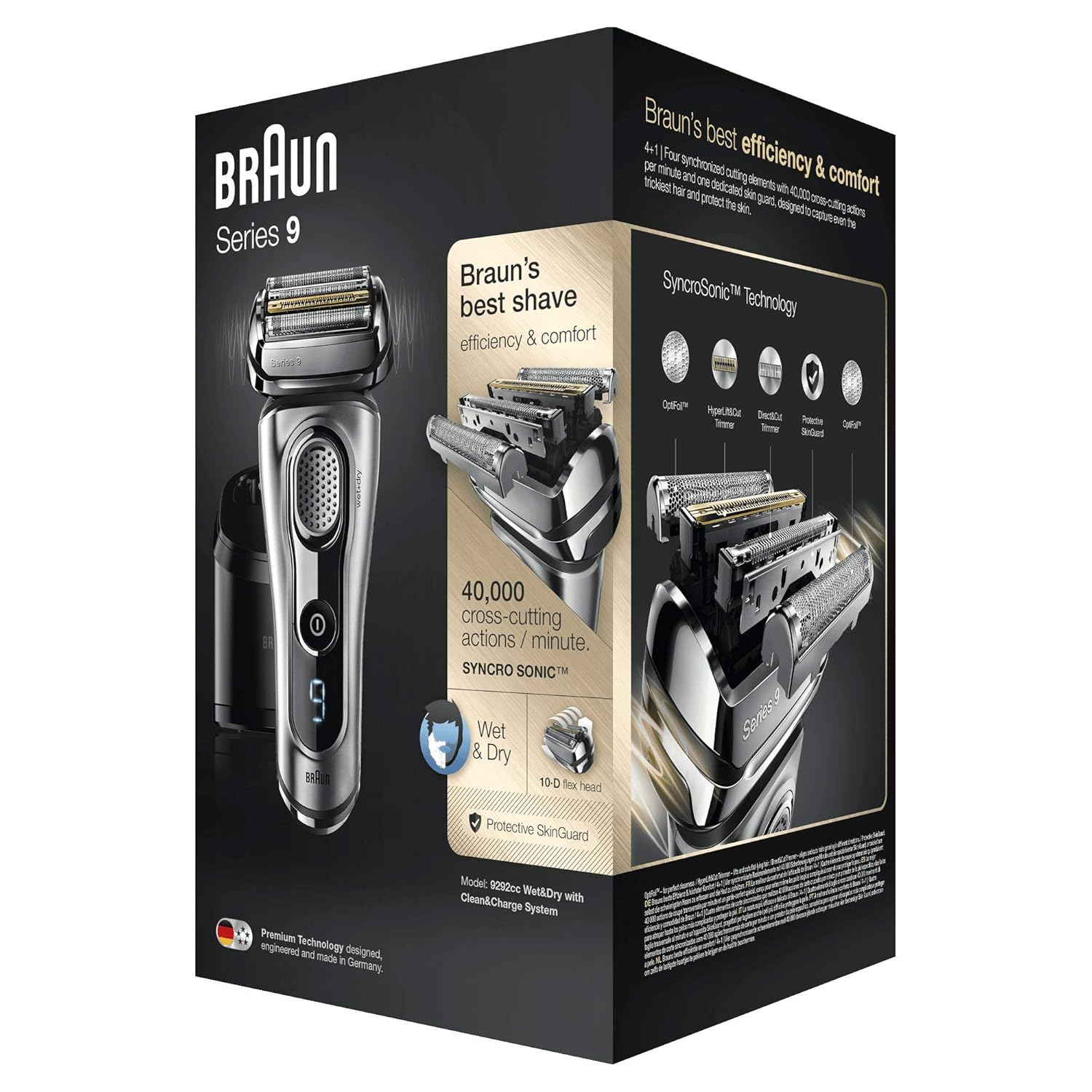 Silver Electric Shaver with Clean & Charge Station and Travel Case K56091
