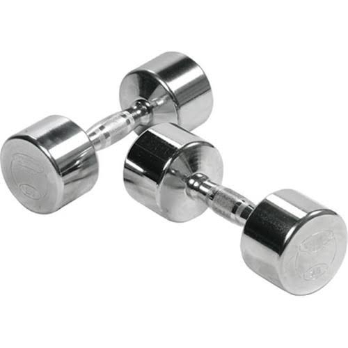 Solid Steel Chrome Dumbbell 50 lbs V9084