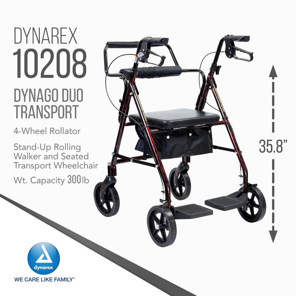 Red Frame 4 Wheel Rollator L85674