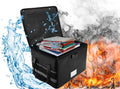 Fireproof Document Box with Lock, 15.6 x 12.2 x 10 Inches C45495
