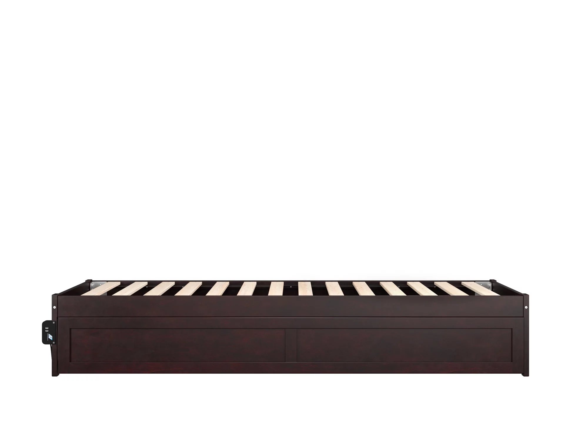 Espresso Twin XL Wood Platform Bed Frame with Trundle R6104