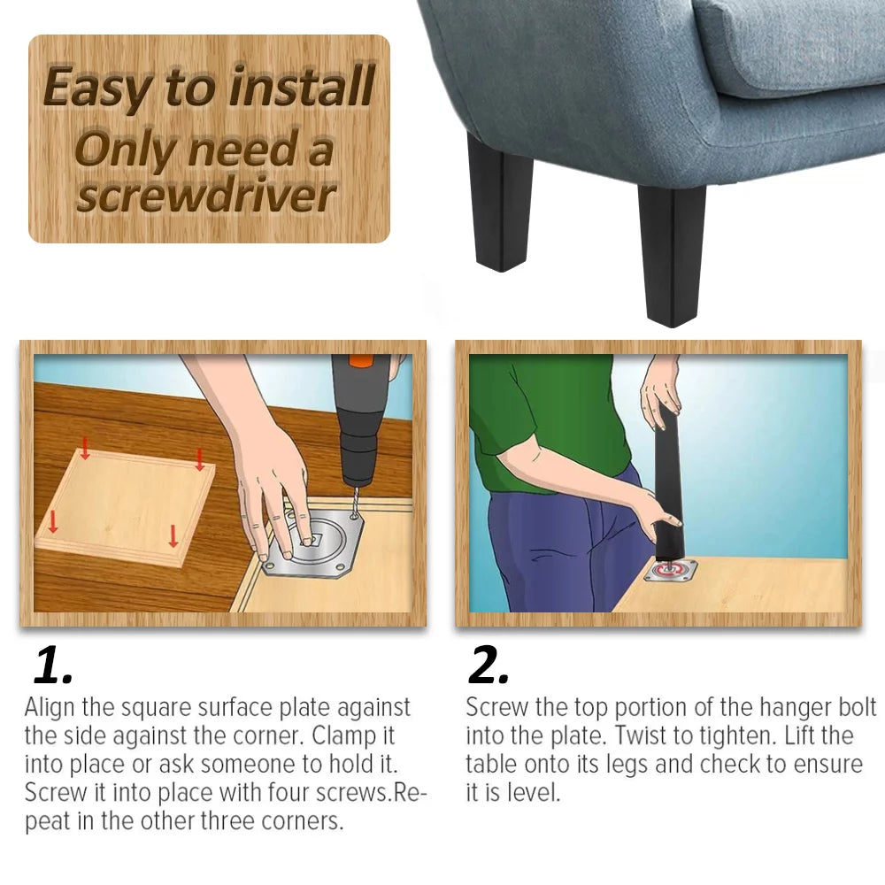 Set of 4 Wooden Furniture Legs W930238
