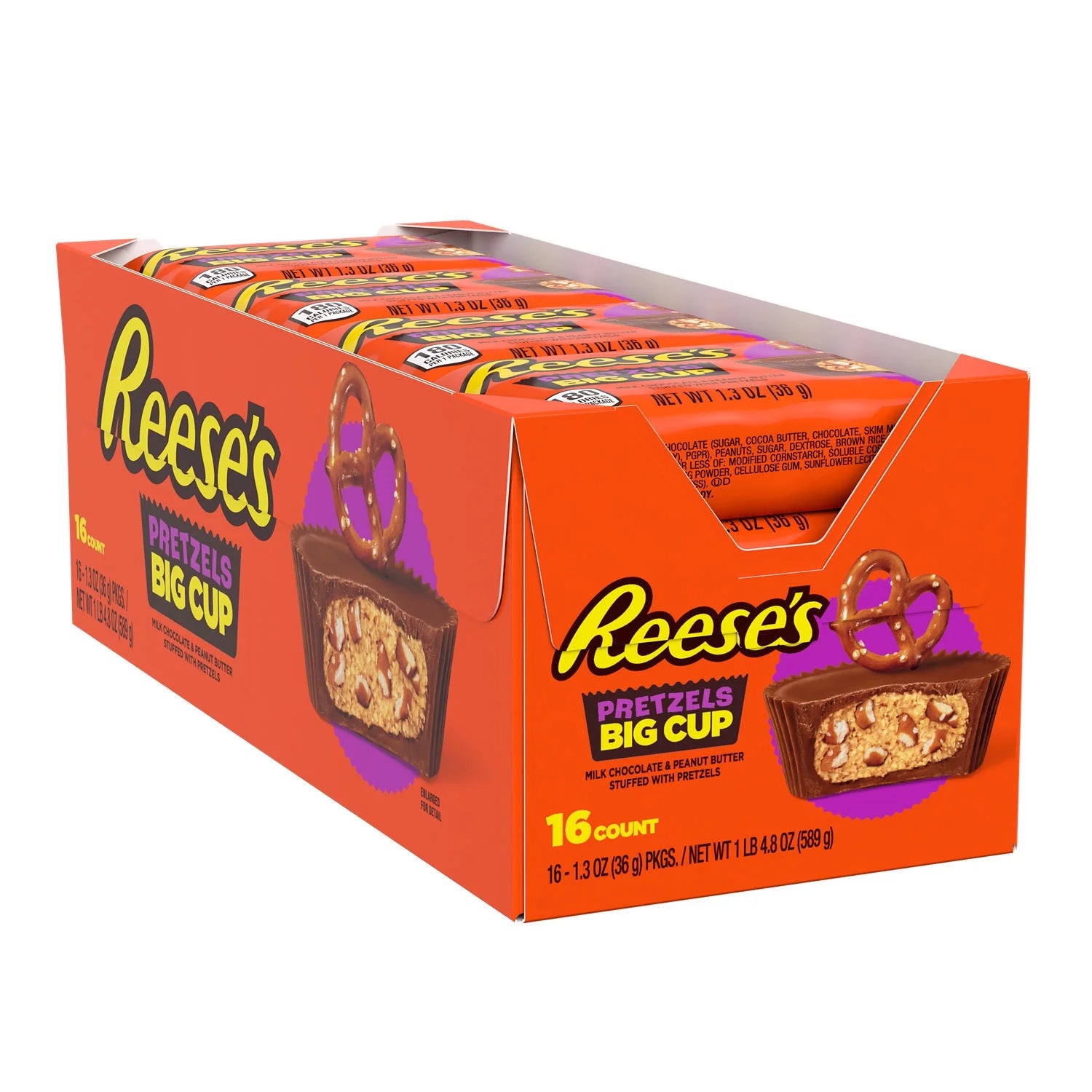 Milk Chocolate Peanut Butter Cups Candy, 1.3 oz, 16 Count P1199
