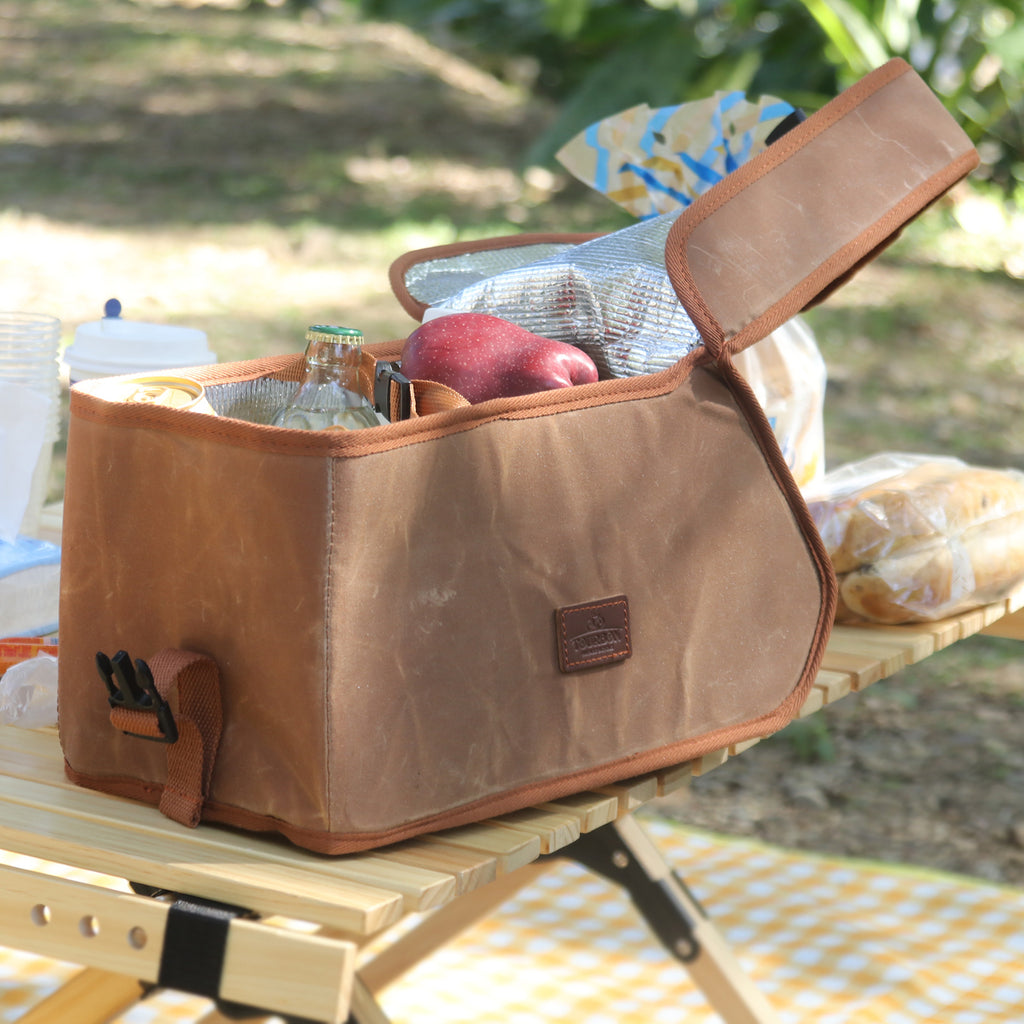 Canvas Brown Insulated Trunk Cooler Storage Bag M372027